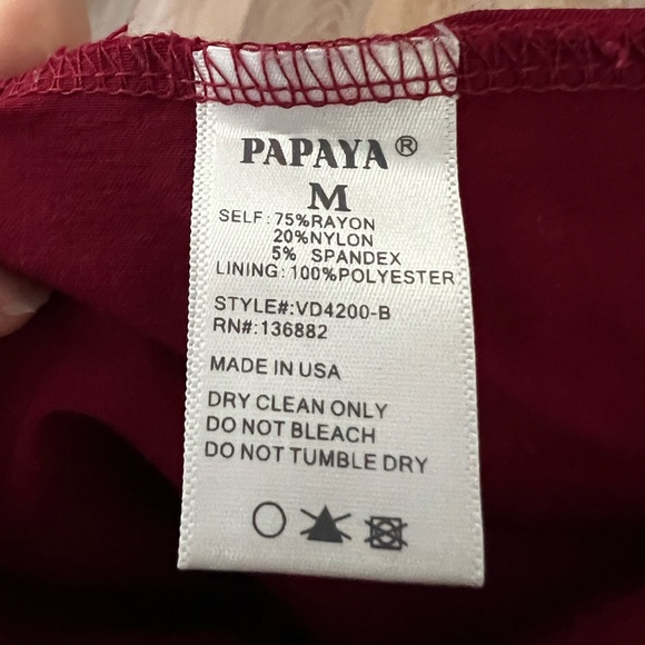 Red Wine Colored Bodycon Dress - Picture 6 of 6